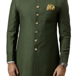 Classic Seaweed Green Achkan for Men | Elegant Ethnic Wear | Jaipurio